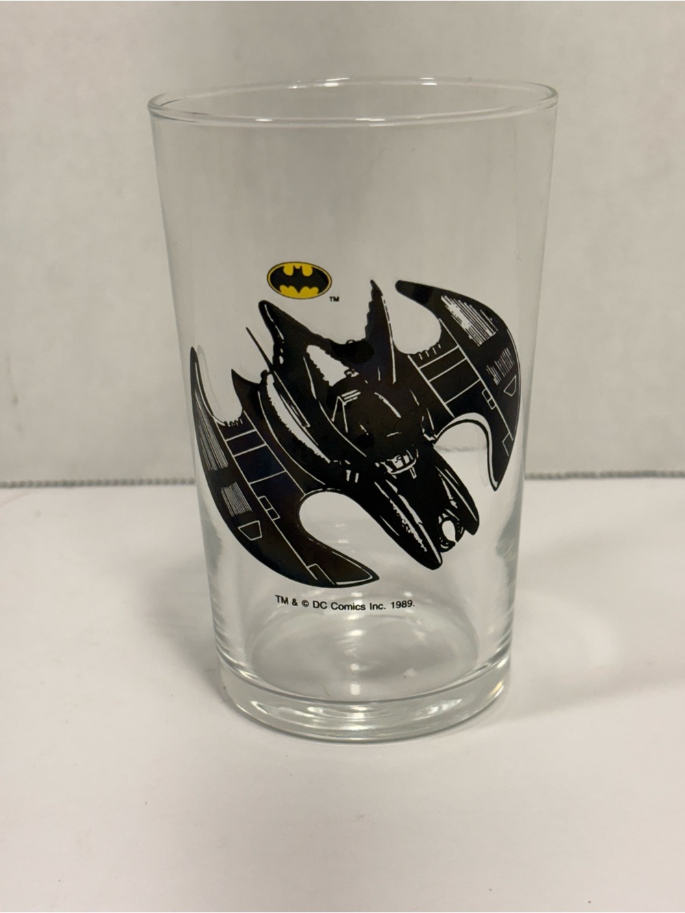 Vintage 1989 Batman Batwing DC Comics Collectible Drinking Glass